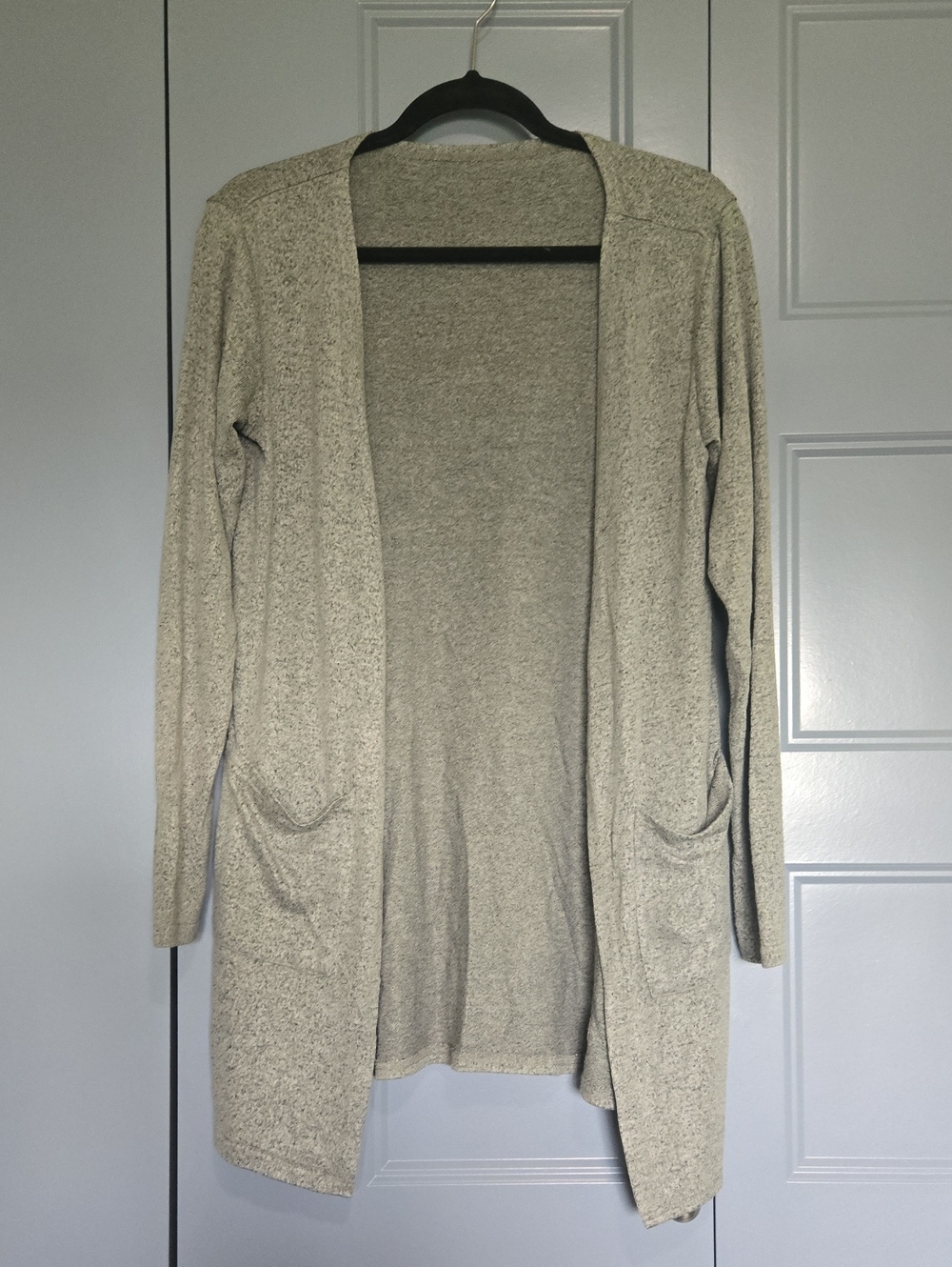 Light Green Open-Front Women's Cardigan with Pockets